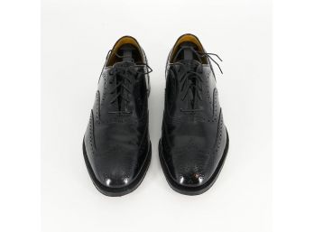 Johnston & Murphy Greenwich Wingtip Black Leather Shoes - Men's Size 9.5 US