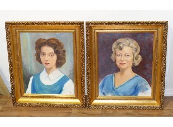 Two Different Oil On Canvas Portraits - Signed Paul