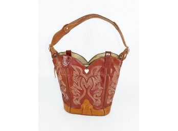 Barefoot Cowboy Purse Re-Purposed From Western Cowboy Boots - Leather & Ostrich