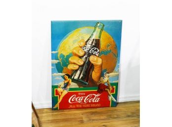 1982 Coca-Cola Tin Advertising Sign