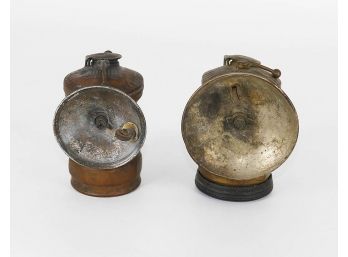 Pair Of Vintage Auto-Lite Miners Lamps