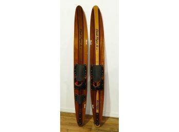 Pair Of Vintage Wooden Water Skis - Dick Pope Jr. (57')