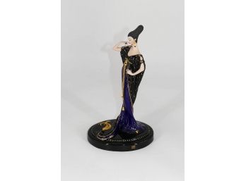 House Of Erte / Franklin Mint 'Moonlight Mystique' Hand Painted Porcelain Figurine - Limited Edition
