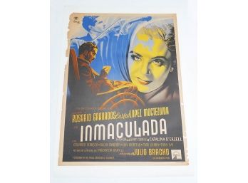 Original 1950 Mexican Movie One-Sheet Poster - Inmaculada - Linen Backed