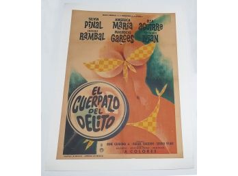 Original 1970 Mexican Movie One-Sheet Poster - El Cuerpazo Del Delito - Linen Backed