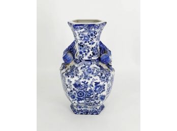 Chinese Blue & White Hexagon Vase