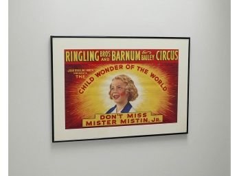 1953 Ringling Bros Barnum & Bailey Circus Poster - Mister Mistin Jr (5 Yr Old Xylophone Prodigy)
