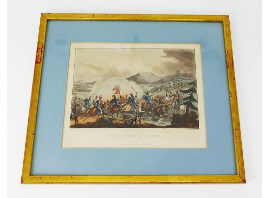 19th C. Aquatint 'Battle Of Morales - June 2nd 1813'