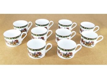 Set Of 10 Christmas Story China Cups Designed By Susan Winget