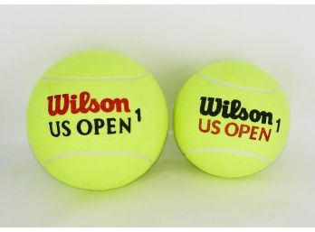 Pair Of Oversized Wilson Tennis Balls - 11' & 10' Diameter