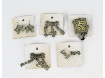 Jim Clift Dog Themed Earrings And Pins (5)