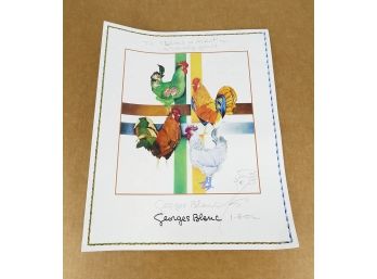 Menu From Restaurant Georges Blanc With Original Artwork Done By The Chef (3 Michelin Stars)