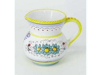 Small Hand Painted Ceramic Pitcher - Antica Siena Italy