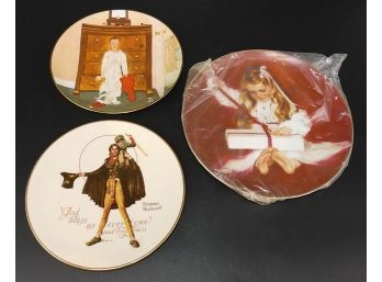 3 Norman Rockwell Decorative Plates
