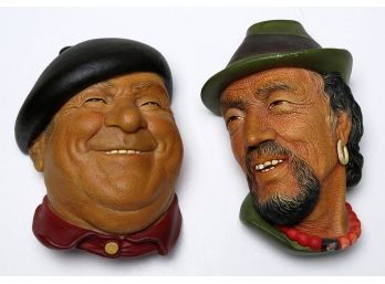 2 Different Bossons Chalkware Heads
