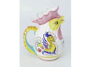 Hand Painted Earthenware Chicken Jug For William Sonoma