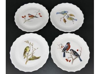 Set Of 4 Chastagner Limoges Porcelain Bird Plates