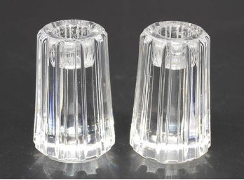 Pair Of Tiffany & Co Crystal Candleholders