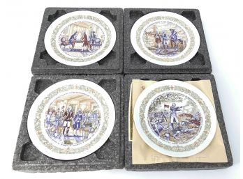 Set Of 4 Limoges US Revolutionary Porcelain Plates