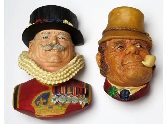 2 Bossons Chalkware Heads - Beefeater And Paddy