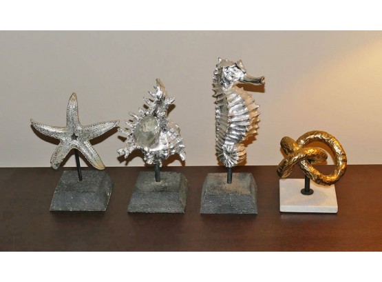 4 Different Statues On Stands - Home Decoration - Nautical