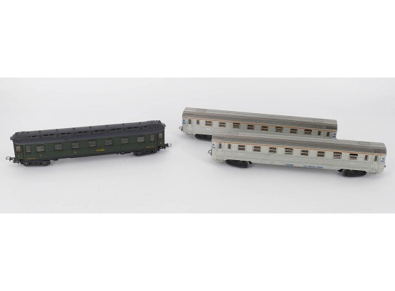 3 Different Marklin Model Train Cars - HO Gauge - 2 Passenger Cars & Postal Coach