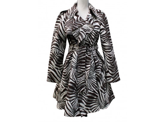 Lanvin For H&M Zebra Print Trench Coat Size 6