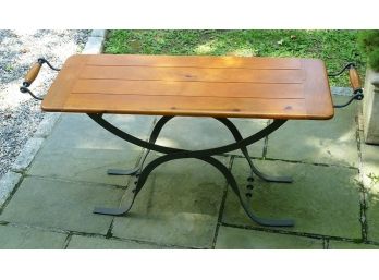 Wrought Metal And Wood Console/Occasional Table