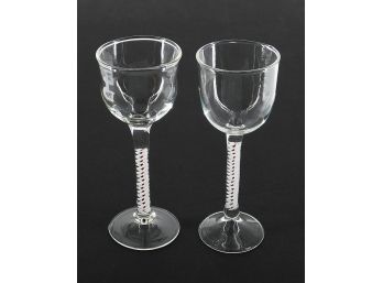 Pair Of Hand Blown Wine Glasses By Glenn Kostick - Purchased In Brattleboro, VT