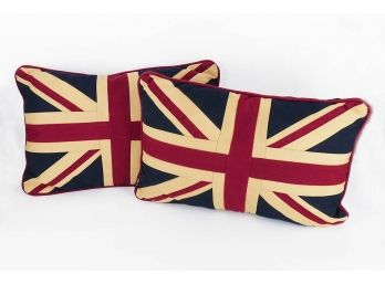 Pair Of Union Jack Throw Pillows - United Kingdom