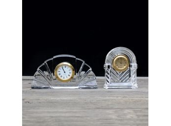 Marquis By Waterford & Lenox Crystal Desk Clocks