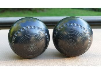 Pair Of Vintage Hanselite (Australia) Lawn Bowling Balls