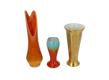 3 Different Mid-Century Vases - Ceramique De Bruxelles, Pickard China