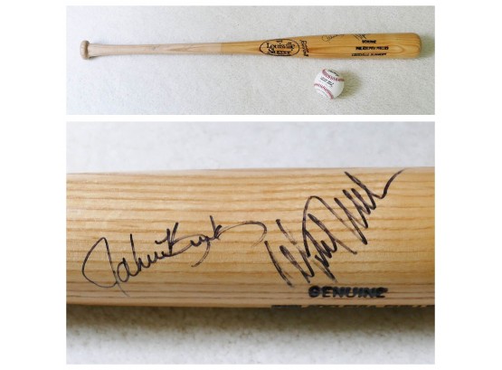 Louisville Slugger Baseball Bat - Hand Signed By John Kruk & Mitch Williams (Phillies)