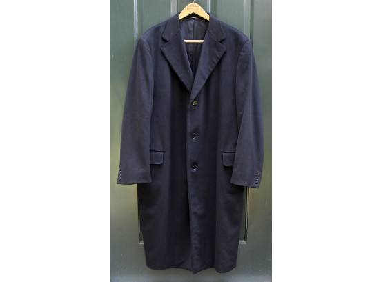 CANALI Mitchells Westport Black Cashmere/Wool Classic Long Coat Men's Size 56 IT (US 46 - XL)