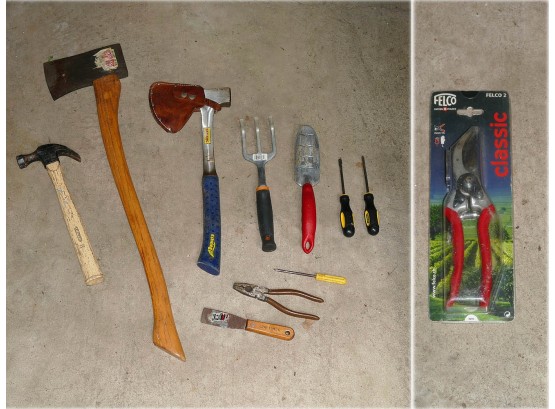 Garden/Landscaping/Home Tool Lot - Snow & Nealley 30' Woodmen Axe, Estwing 18.75' Campers Axe