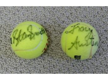 2 Wilson Tennis Balls Hand Signed By Stan Smith & Tracy Austin