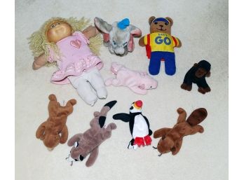 Cabbage Patch Doll & TY Beanie Babies Lot