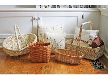 Baskets (One Signed), Pillows & Tea Towel