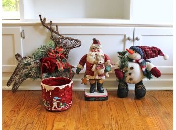 Holiday Decor Lot - Large 16' House Of Hatten Santa 1993