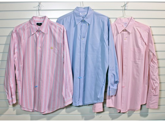 Lot Of 3 Men's Brooks Brothers Shirts - Size 17 - 35