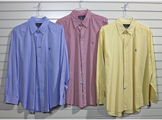 Lot Of 3 Men's Ralph Lauren Classic Fit Shirts - Size 17 & 17-1/2 (34/35)