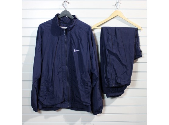 Nike Men's Blue Track Suit Jacket & Pants - Size XL