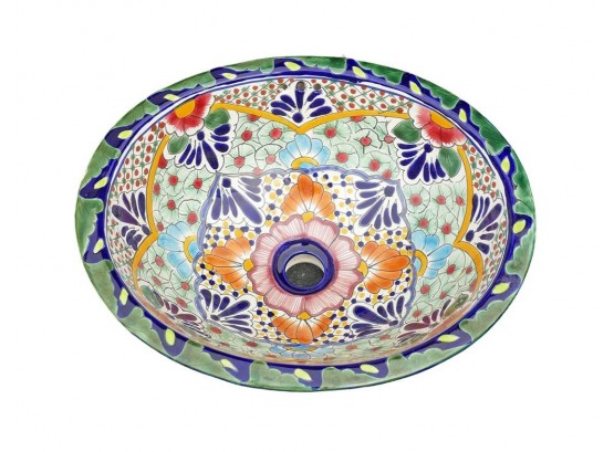 Handmade Ceramic Hand Painted Drop-In Oval Sink