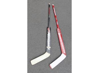 2 Different Warrior Branded Hockey Goalie Sticks