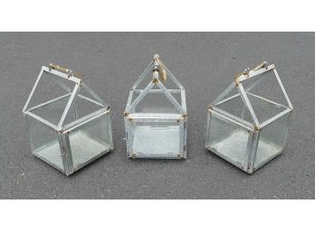 Set Of 3 Galvanized House Lanterns By Hearth & Hand With Magnolia (Joanna Gaines)