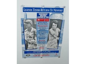 1994 Tennis Legends Tournament Poster (Newport,RI) - Signed By All The Players (16 - Billie Jean King,Etc)