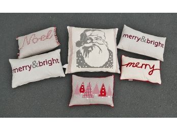 Lot Of 6 Holiday Christmas Throw Pillows