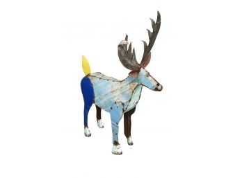Large Recycled Metal Moose Outdoor Sculpture