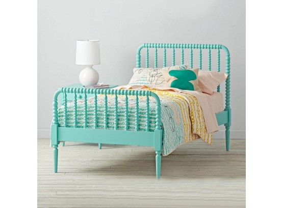 Jenny Lind Spool Bed In Turquoise - Land Of Nod / Crate & Barrel - Twin Size - $549 Original Cost